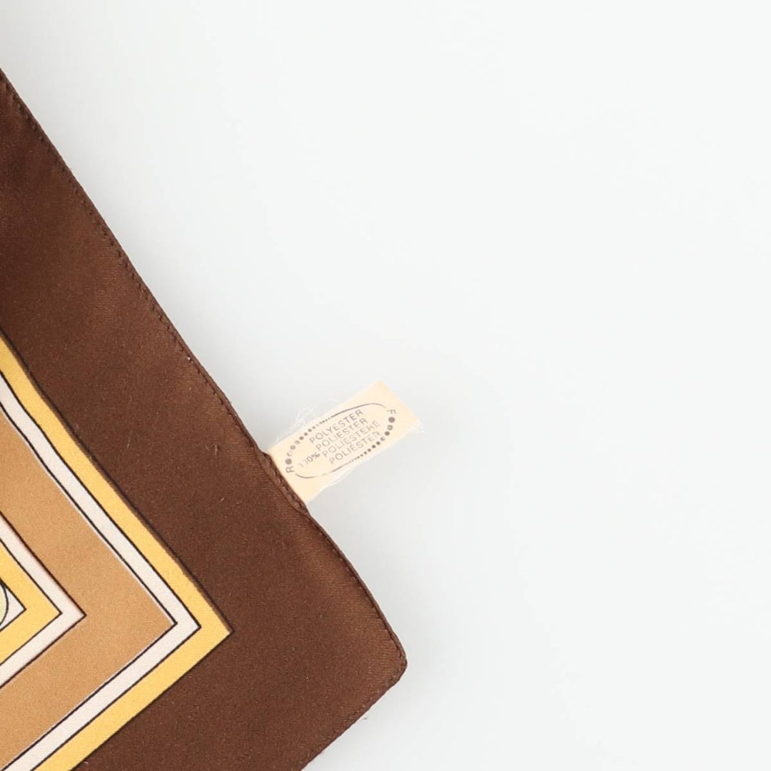 All-over print scarf made in Italy polyester brown type Vintage Second Hand