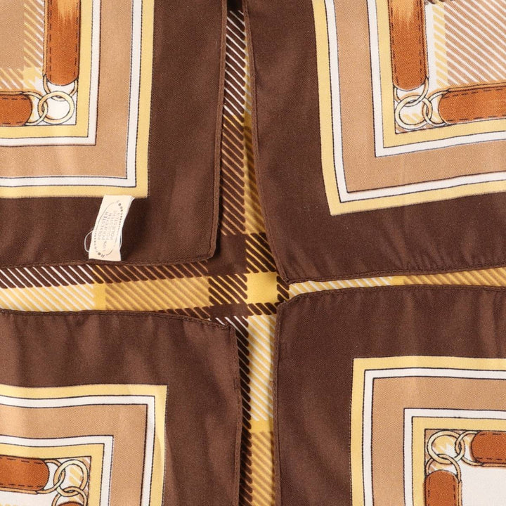 All-over print scarf made in Italy polyester brown type Vintage Second Hand