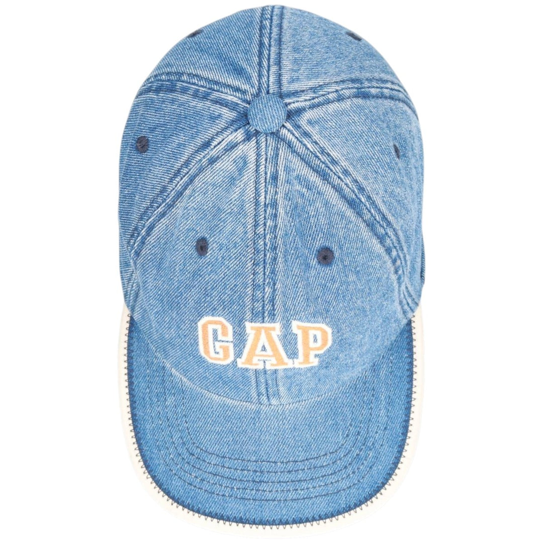 2000'S GAP Denim Baseball Cap, 6-Panel Cap, One Size Fits Most cotton Blue type light blue Vintage Second Hand