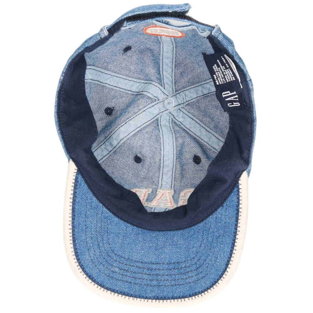 2000'S GAP Denim Baseball Cap, 6-Panel Cap, One Size Fits Most cotton Blue type light blue Vintage Second Hand