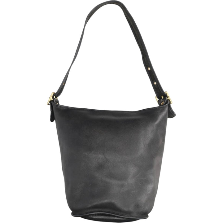 90'S Coach Old Coach Shoulder Bag Vintage genuine leather black type Vintage Second Hand