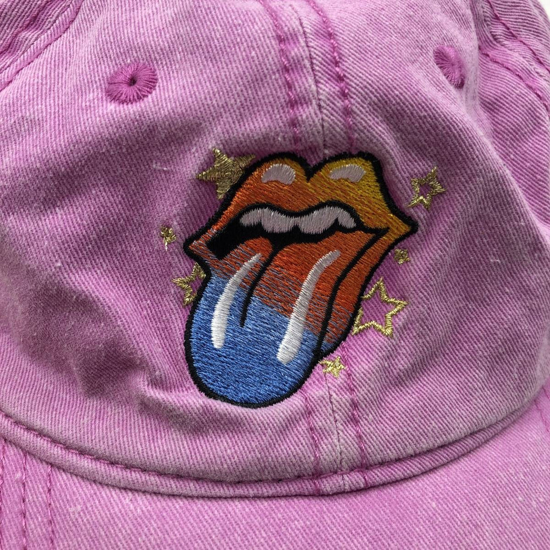 THE ROLLING STONES Baseball Cap, 6-Panel Cap, One Size Fits All unclear purple type Vintage Second Hand