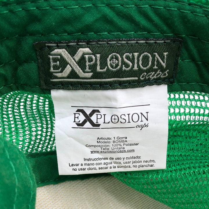 EXPLOSION Trucker Cap, Villa del Palmar Advertising Mesh Cap, One Size Fits All polyester green type Vintage Second Hand