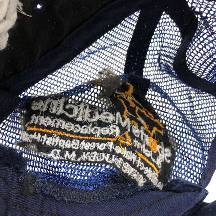 Trucker cap, mesh cap, free size cotton navy blue type Vintage Second Hand