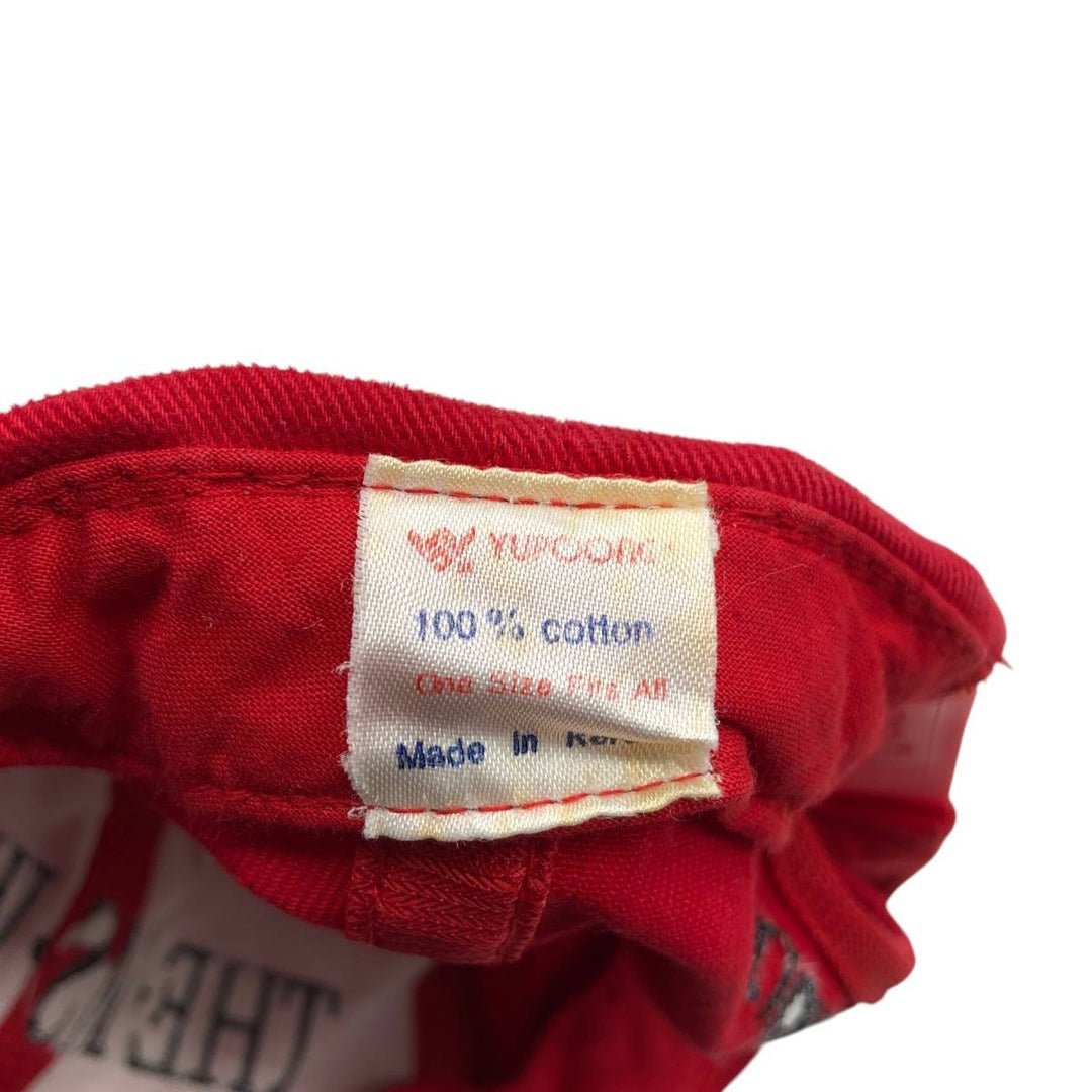 90'S YUPOONG Baseball Cap, 6-Panel Cap, One Size Fits All, Vintage cotton red type Vintage Second Hand