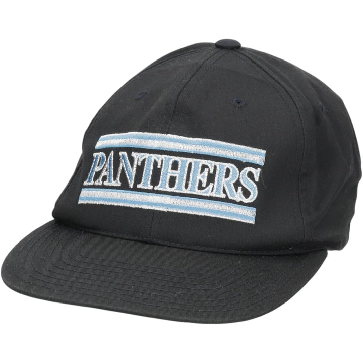 90'S ANNCO NFL Carolina Panthers Baseball Cap, 6-Panel Cap, One Size Fits All, Vintage polyester black type Vintage Second Hand