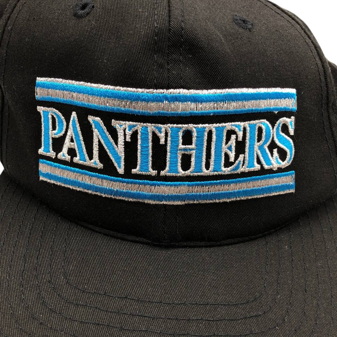 90'S ANNCO NFL Carolina Panthers Baseball Cap, 6-Panel Cap, One Size Fits All, Vintage polyester black type Vintage Second Hand