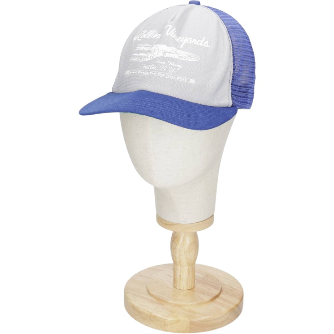 80s-90'S New Era Mesh Cap, Made in USA, One Size Fits All, Vintage unclear blue type Vintage Second Hand