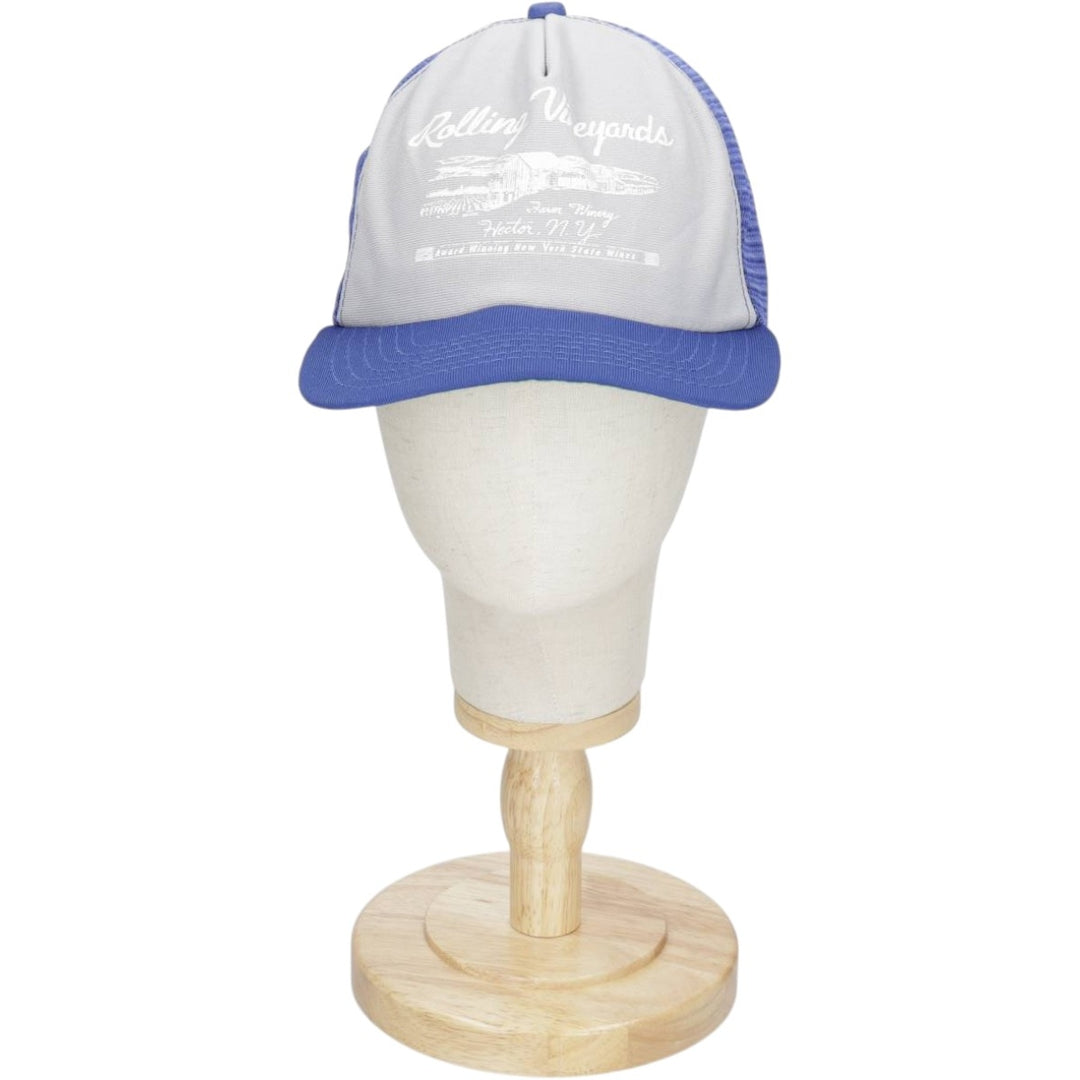 80s-90'S New Era Mesh Cap, Made in USA, One Size Fits All, Vintage unclear blue type Vintage Second Hand