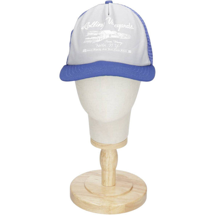 80s-90'S New Era Mesh Cap, Made in USA, One Size Fits All, Vintage unclear blue type Vintage Second Hand