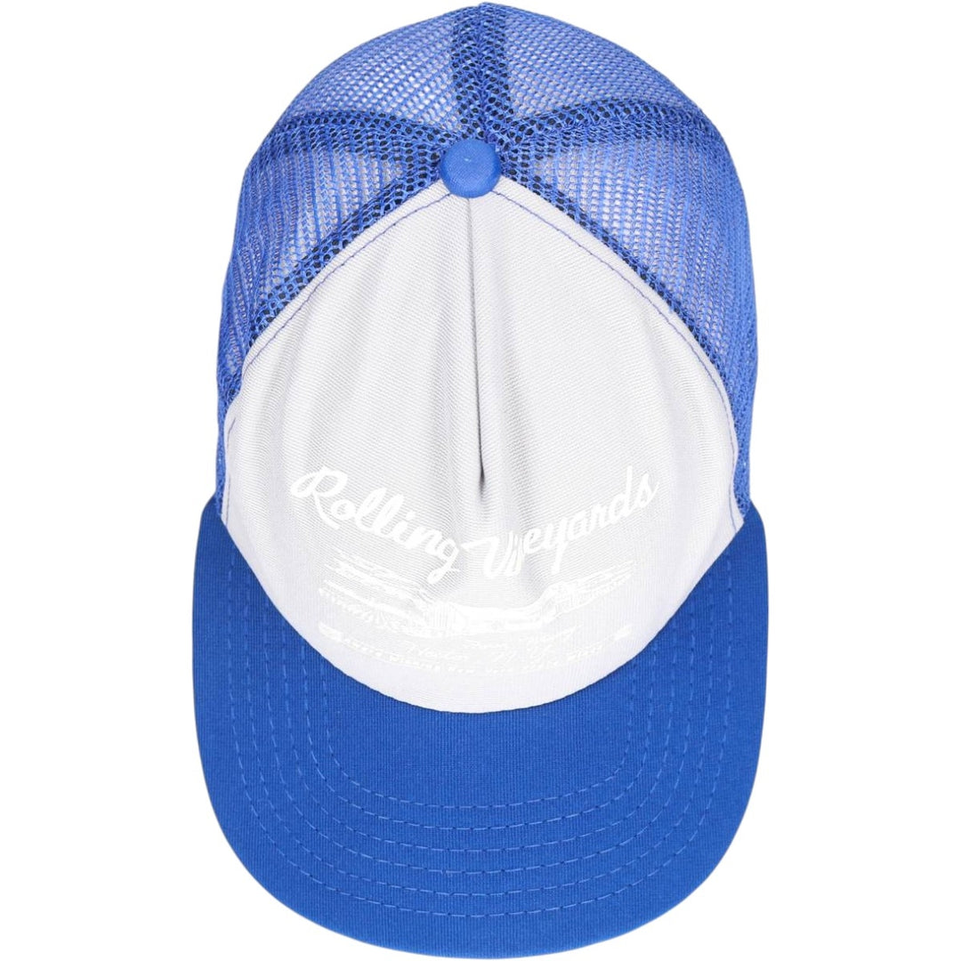 80s-90'S New Era Mesh Cap, Made in USA, One Size Fits All, Vintage unclear blue type Vintage Second Hand