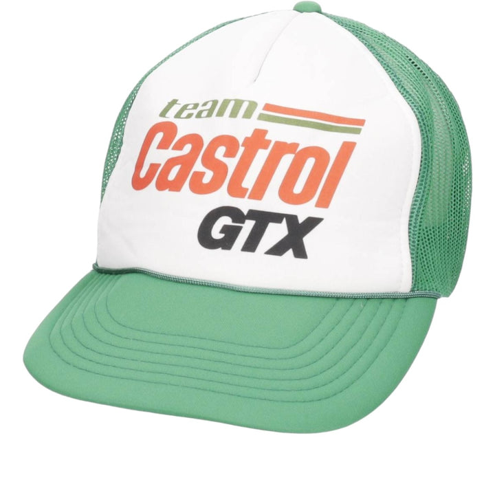 Castrol GTX Mesh Cap, One Size Fits All, Tracker Cap, Advertising polyester green type Vintage Second Hand