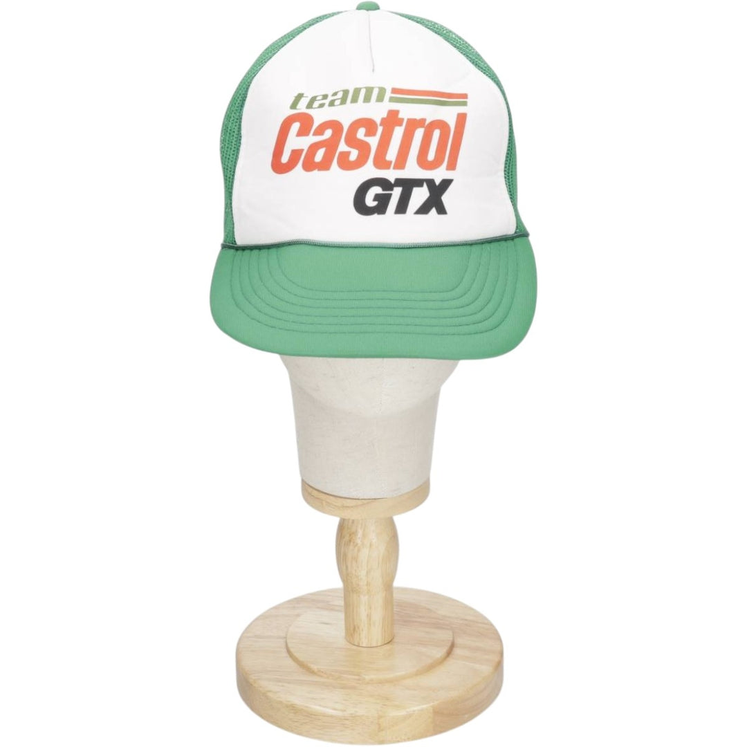Castrol GTX Mesh Cap, One Size Fits All, Tracker Cap, Advertising polyester green type Vintage Second Hand