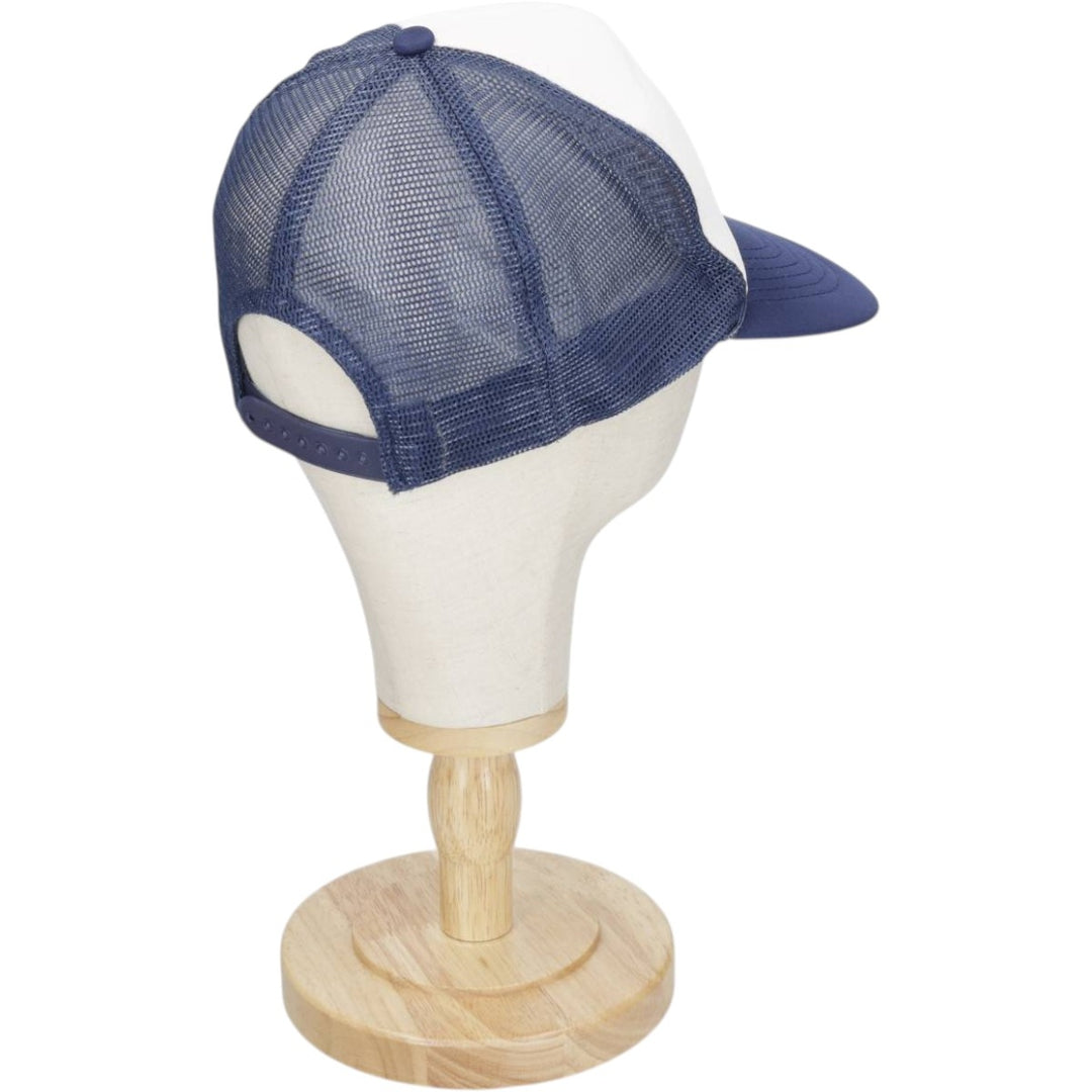 80s-90'S Crown Trucker Cap Mesh Cap, One Size Fits All, Vintage polyester blue type Vintage Second Hand