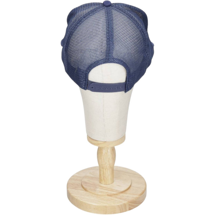 80s-90'S Crown Trucker Cap Mesh Cap, One Size Fits All, Vintage polyester blue type Vintage Second Hand