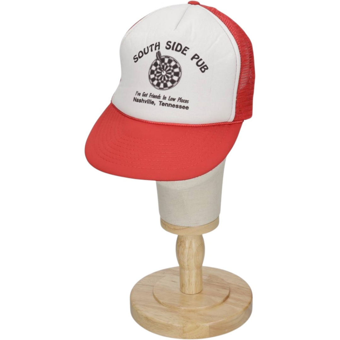 COBRA CAPS SOUTH SIDE PUB Trucker Cap Advertising Mesh Cap One Size Fits All polyester white type Vintage Second Hand