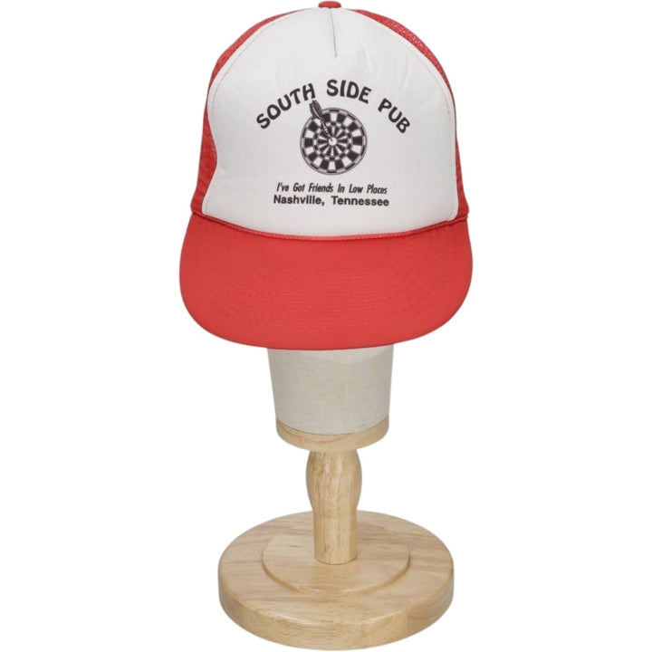 COBRA CAPS SOUTH SIDE PUB Trucker Cap Advertising Mesh Cap One Size Fits All polyester white type Vintage Second Hand