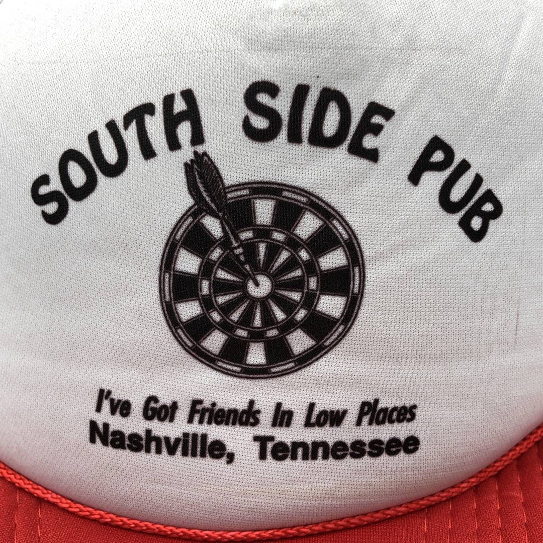 COBRA CAPS SOUTH SIDE PUB Trucker Cap Advertising Mesh Cap One Size Fits All polyester white type Vintage Second Hand