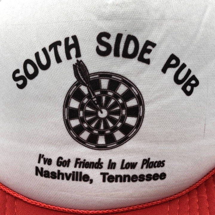 COBRA CAPS SOUTH SIDE PUB Trucker Cap Advertising Mesh Cap One Size Fits All polyester white type Vintage Second Hand