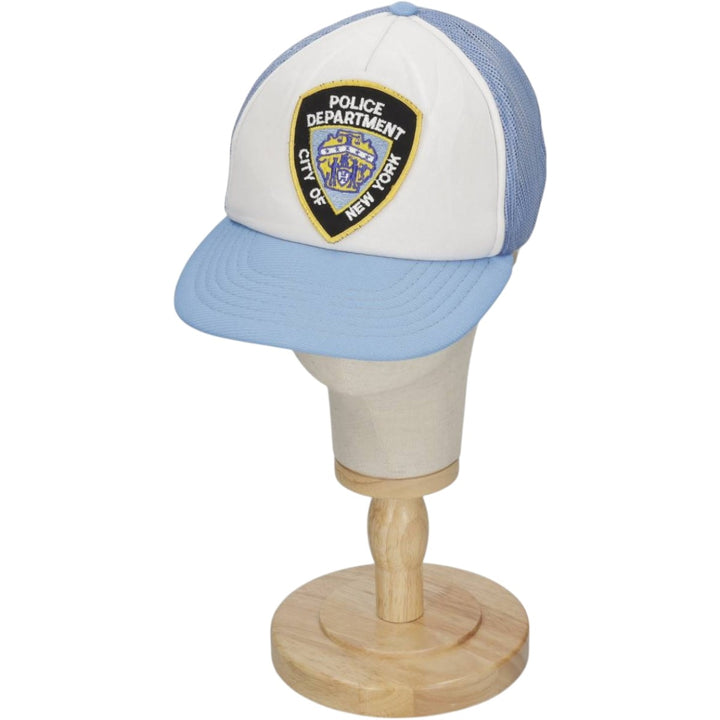 YUPOONG NYPD (New York City Police Department) Trucker Cap, Mesh Cap, One Size Fits All, Vintage polyester Blue type light blue Vintage Second Hand