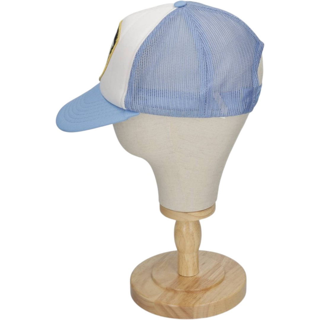 YUPOONG NYPD (New York City Police Department) Trucker Cap, Mesh Cap, One Size Fits All, Vintage polyester Blue type light blue Vintage Second Hand