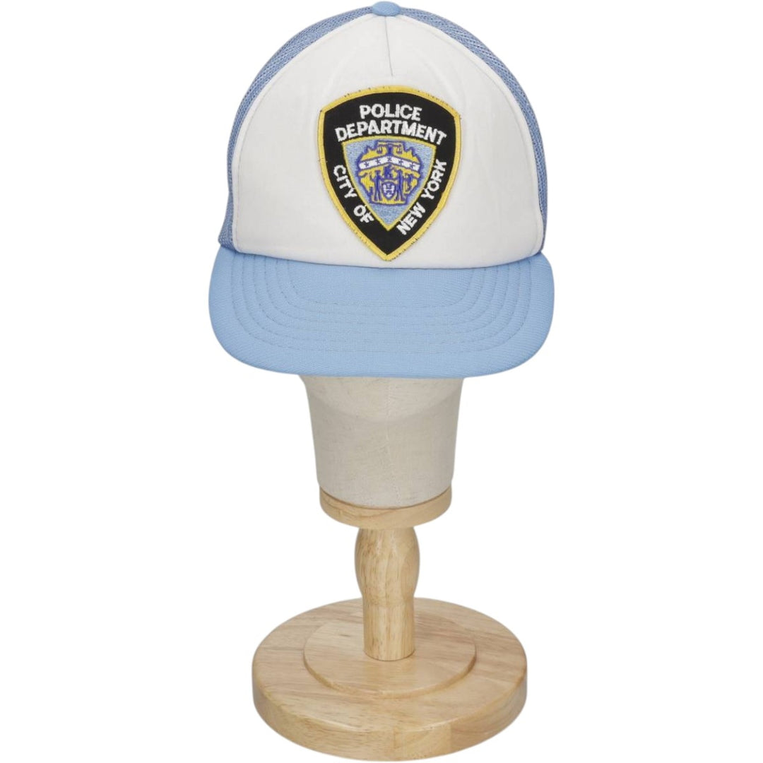 YUPOONG NYPD (New York City Police Department) Trucker Cap, Mesh Cap, One Size Fits All, Vintage polyester Blue type light blue Vintage Second Hand