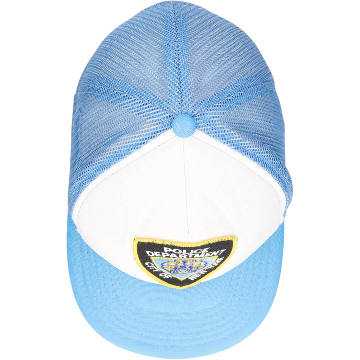 YUPOONG NYPD (New York City Police Department) Trucker Cap, Mesh Cap, One Size Fits All, Vintage polyester Blue type light blue Vintage Second Hand