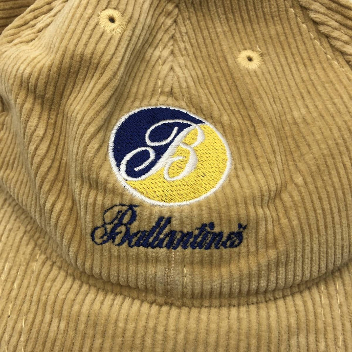 Ballantine's Wide-Wale Advertising Corduroy Cap (One Size Fits All) unclear Beige type Vintage Second Hand