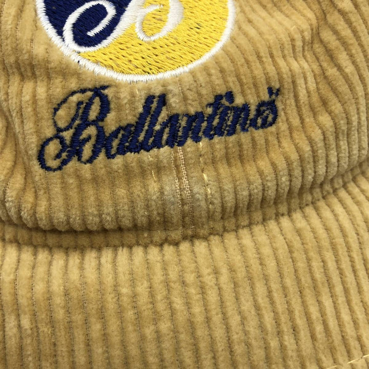 Ballantine's Wide-Wale Advertising Corduroy Cap (One Size Fits All) unclear Beige type Vintage Second Hand