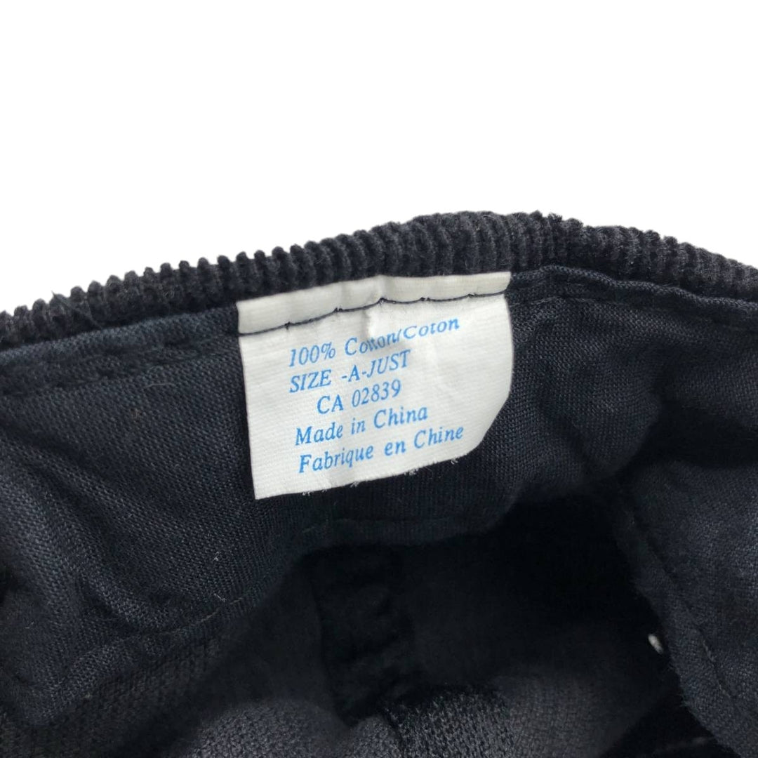 Black Gold Lodge Fish Print Advertising Corduroy Cap (One Size Fits All) cotton black type Vintage Second Hand