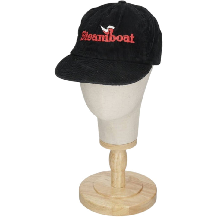 Ski Country Imports Steamboat Ski Resort Advertising Corduroy Cap (One Size Fits All) cotton black type Vintage Second Hand
