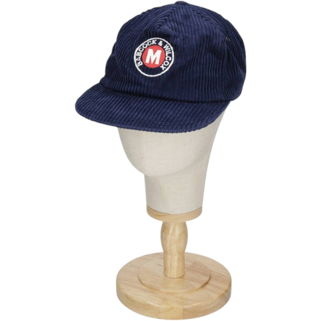 #1 Apparel BABCOCK&WILCOX Advertising Wide-Wale Corduroy Cap Made in Canada One Size Fits All cotton navy blue type Vintage Second Hand