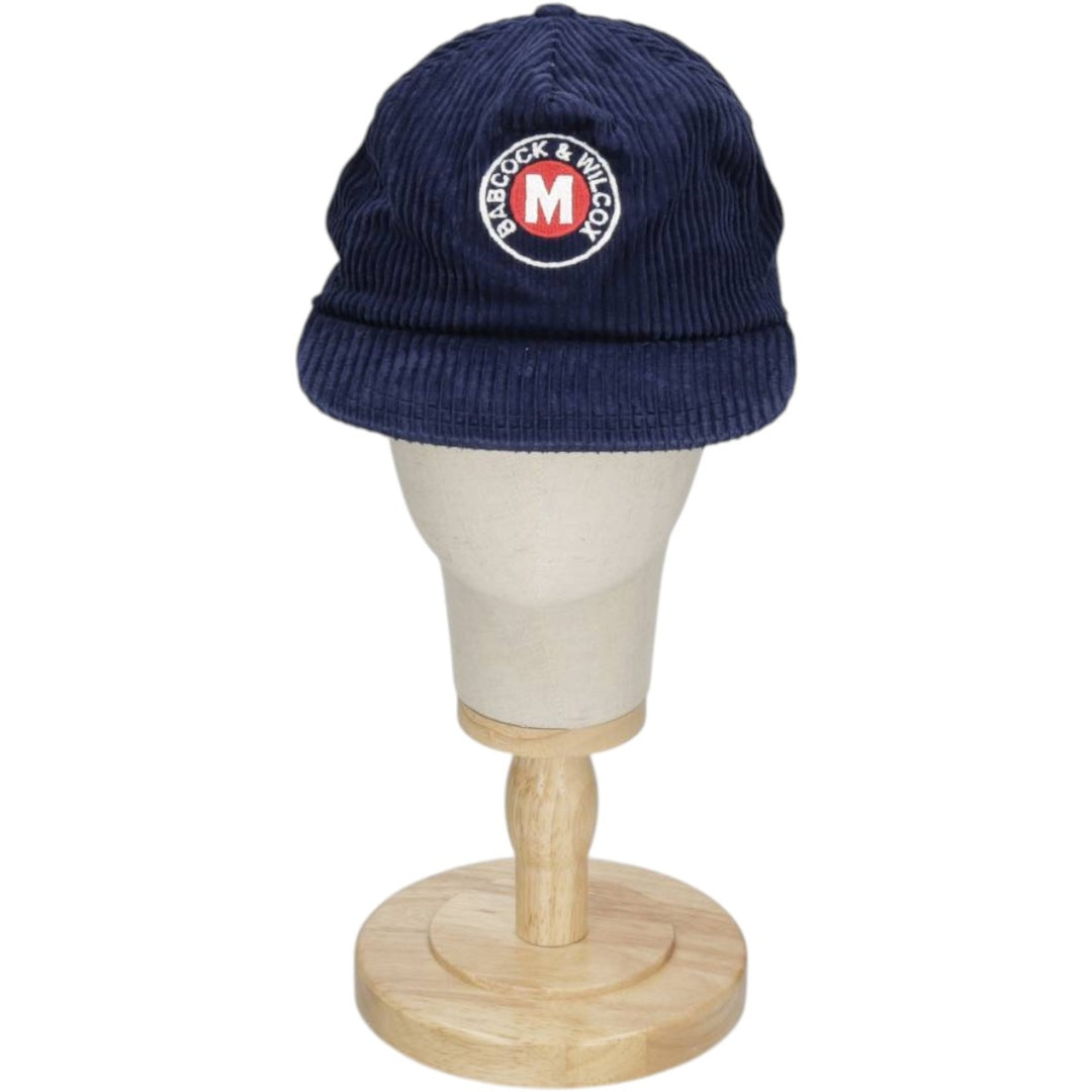 #1 Apparel BABCOCK&WILCOX Advertising Wide-Wale Corduroy Cap Made in Canada One Size Fits All cotton navy blue type Vintage Second Hand
