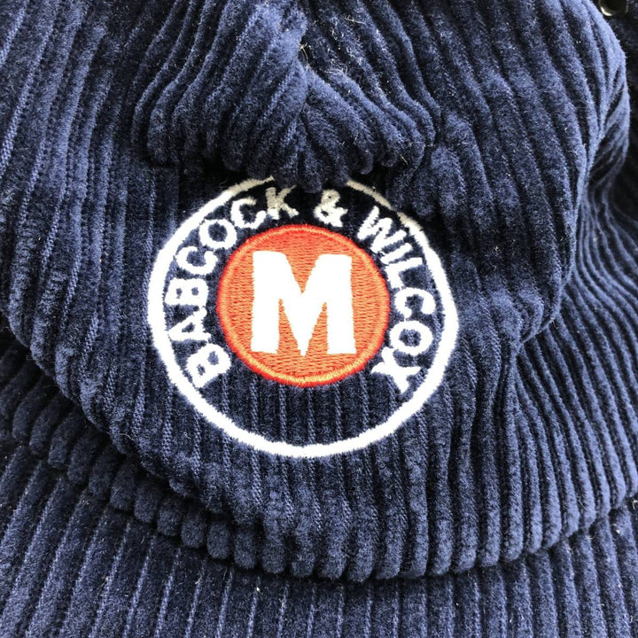 #1 Apparel BABCOCK&WILCOX Advertising Wide-Wale Corduroy Cap Made in Canada One Size Fits All cotton navy blue type Vintage Second Hand