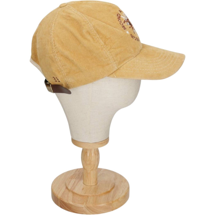 Eagle Pattern Corduroy Cap, Made in USA, One Size Fits All, Vintage unclear Beige type Vintage Second Hand