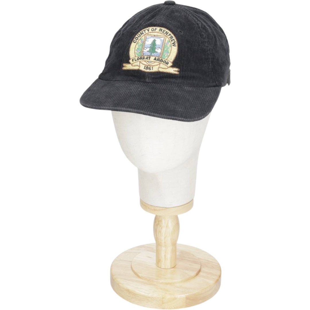 Corduroy cap, made in Canada, one size fits all. cotton black type Vintage Second Hand