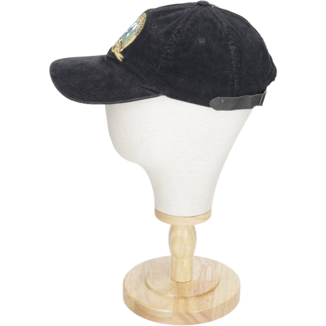 Corduroy cap, made in Canada, one size fits all. cotton black type Vintage Second Hand