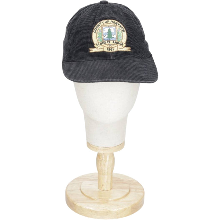 Corduroy cap, made in Canada, one size fits all. cotton black type Vintage Second Hand