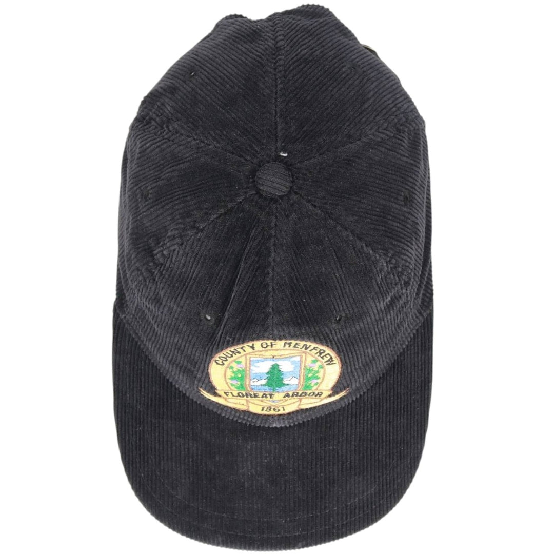 Corduroy cap, made in Canada, one size fits all. cotton black type Vintage Second Hand