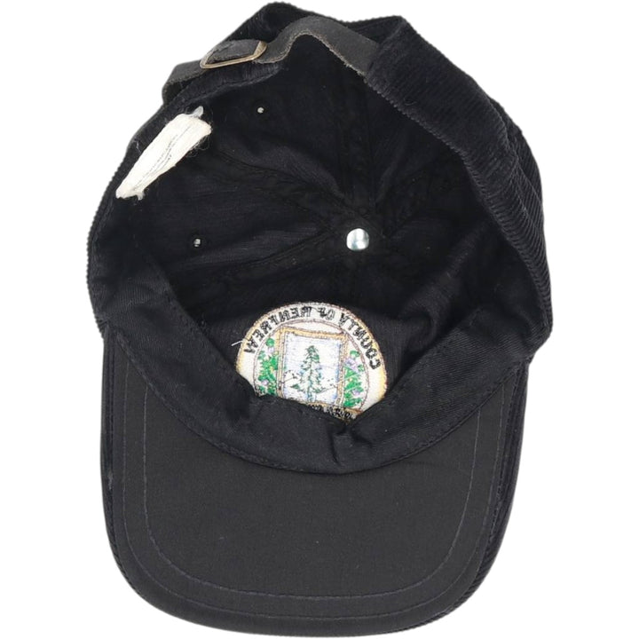 Corduroy cap, made in Canada, one size fits all. cotton black type Vintage Second Hand