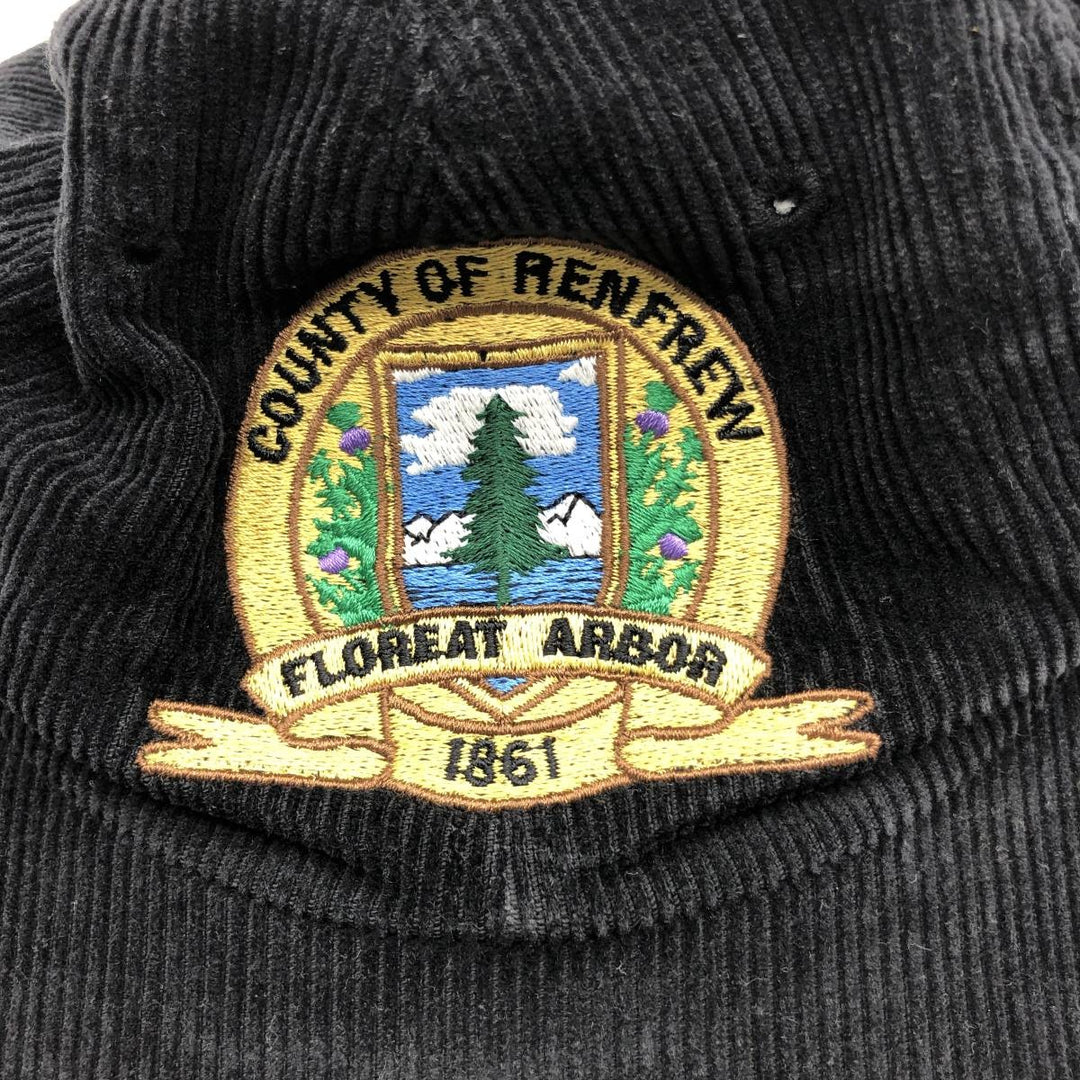 Corduroy cap, made in Canada, one size fits all. cotton black type Vintage Second Hand