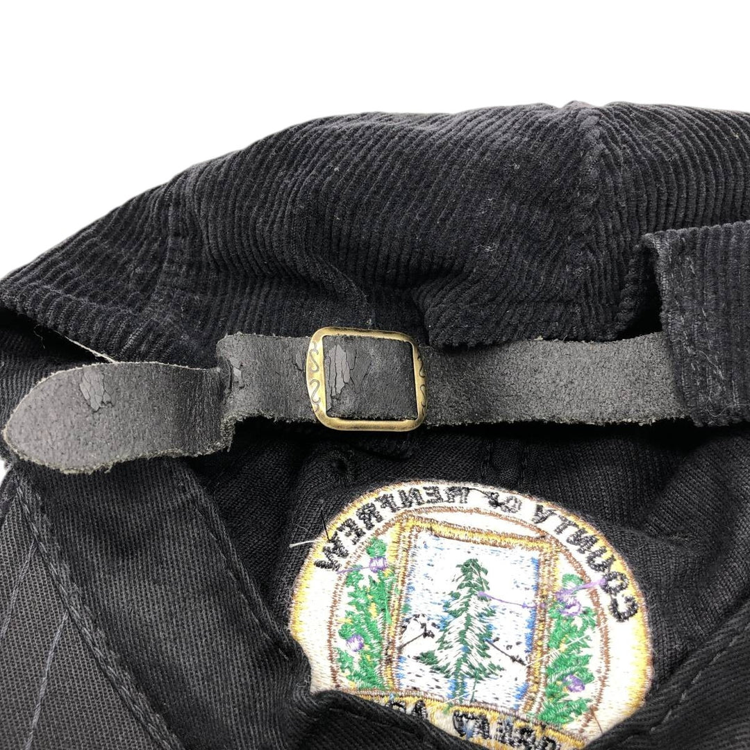 Corduroy cap, made in Canada, one size fits all. cotton black type Vintage Second Hand