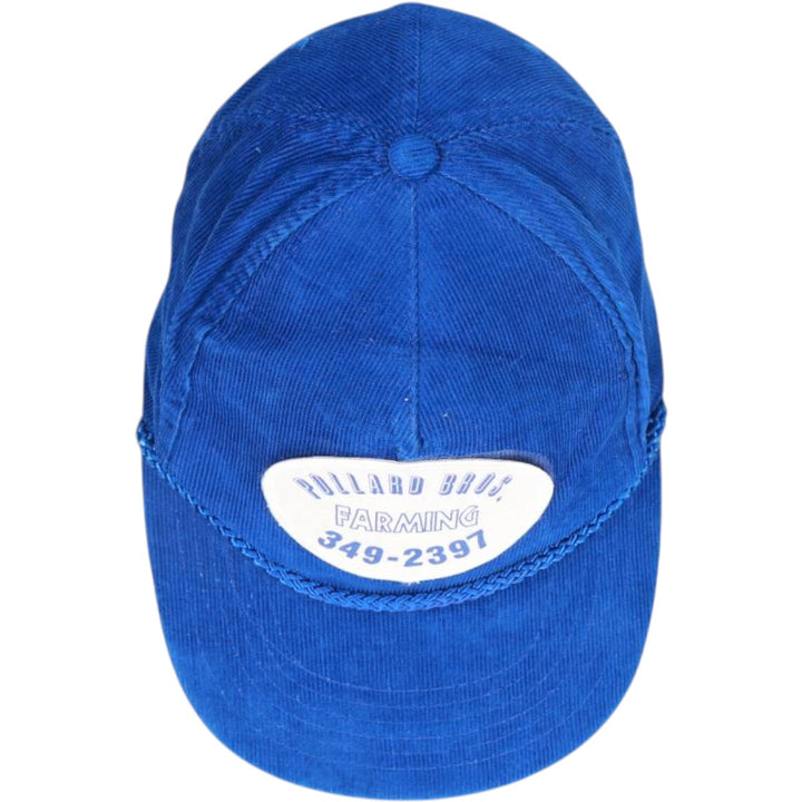 Headline Headwear POLLARD BROS FARMING Advertising Corduroy Cap (One Size Fits All) cotton navy blue type Vintage Second Hand