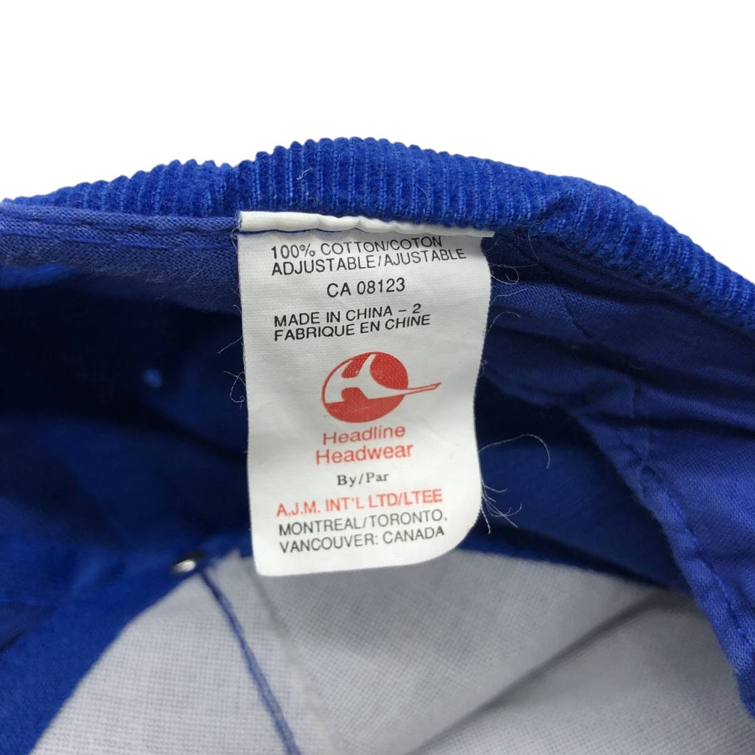 Headline Headwear POLLARD BROS FARMING Advertising Corduroy Cap (One Size Fits All) cotton navy blue type Vintage Second Hand