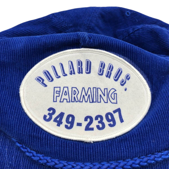 Headline Headwear POLLARD BROS FARMING Advertising Corduroy Cap (One Size Fits All) cotton navy blue type Vintage Second Hand