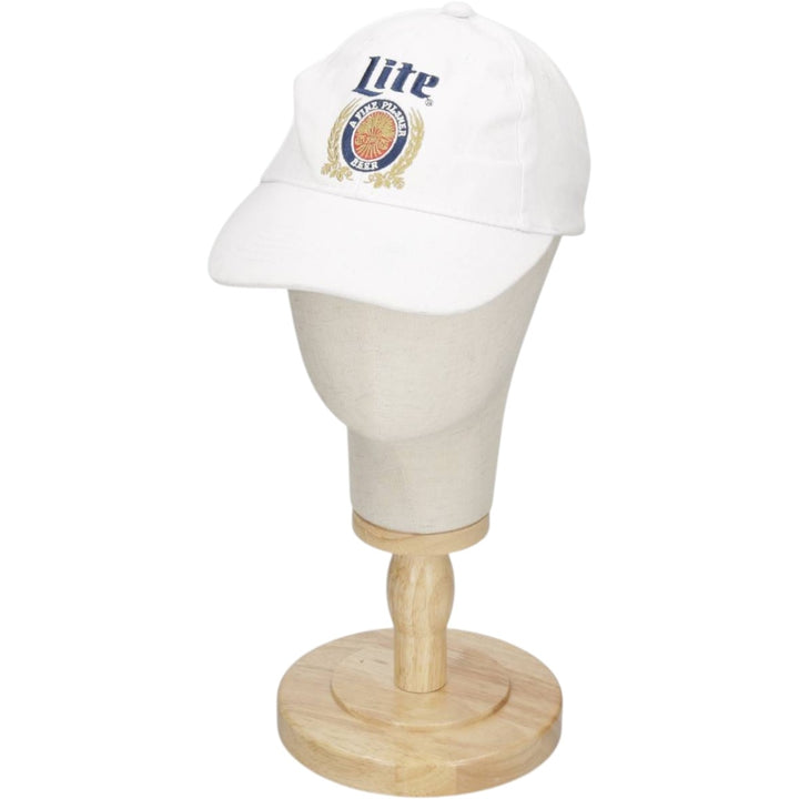 ACME MILLER LITE Advertising Baseball Cap, 6-Panel Cap, One Size Fits All unclear white type Vintage Second Hand