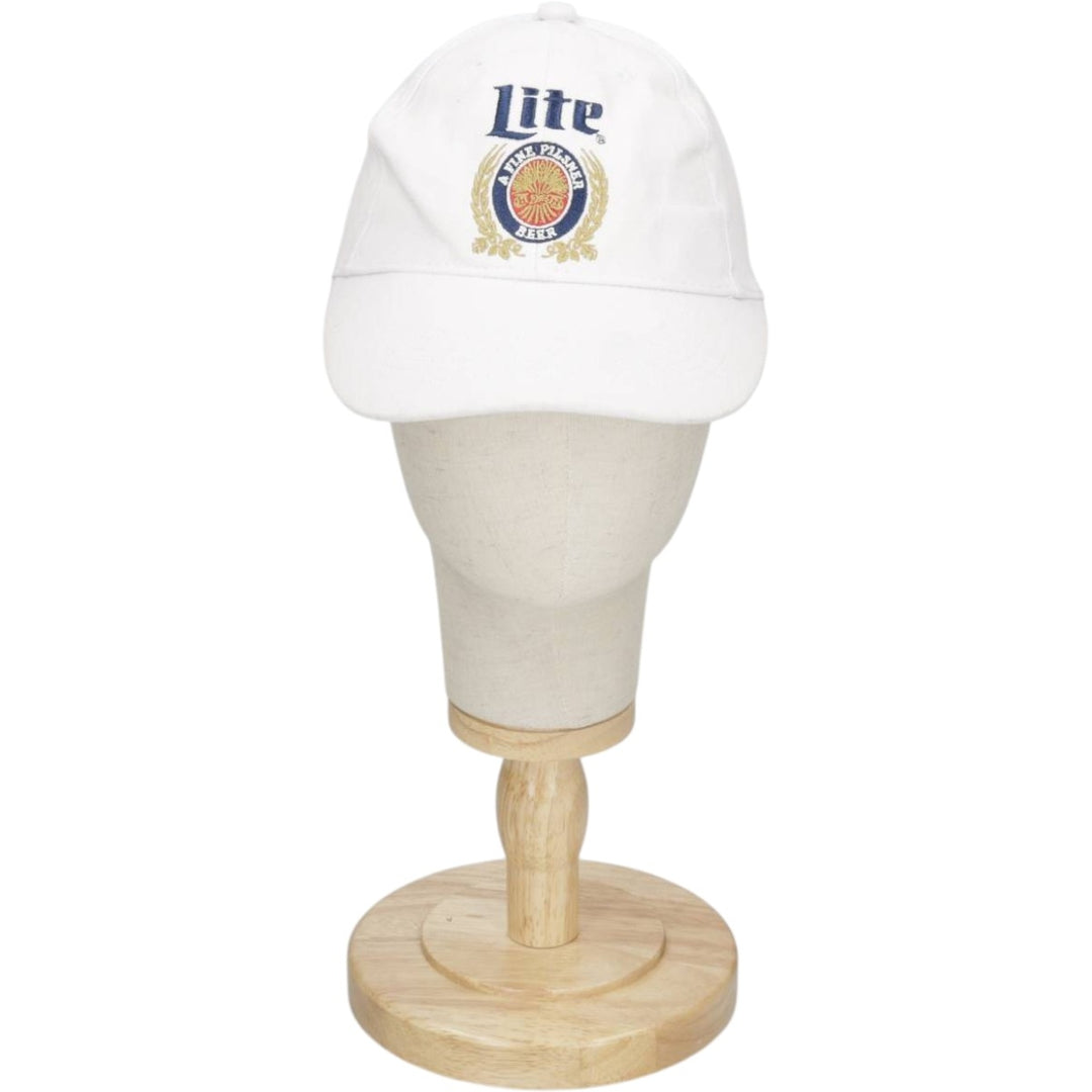 ACME MILLER LITE Advertising Baseball Cap, 6-Panel Cap, One Size Fits All unclear white type Vintage Second Hand