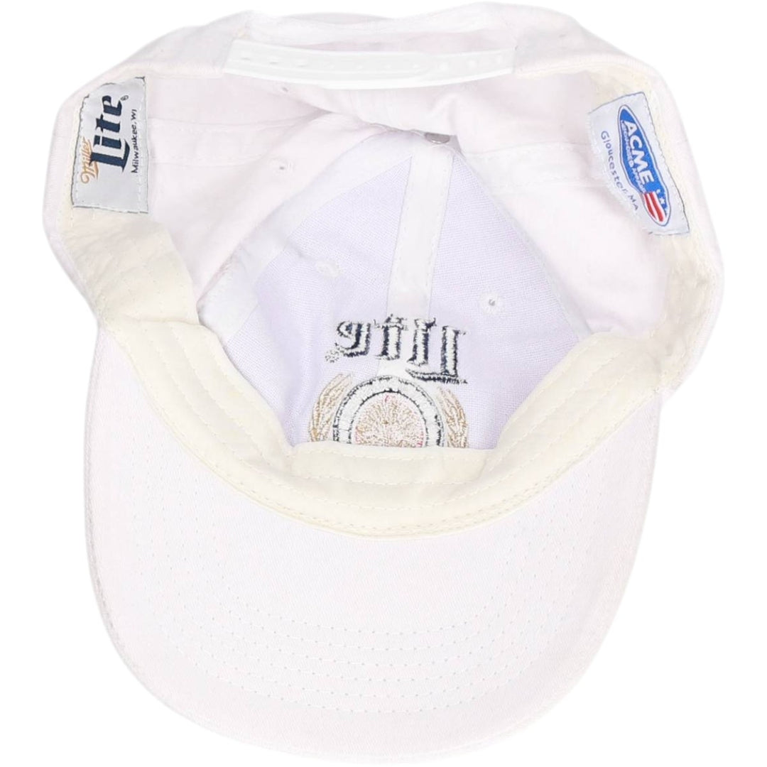 ACME MILLER LITE Advertising Baseball Cap, 6-Panel Cap, One Size Fits All unclear white type Vintage Second Hand