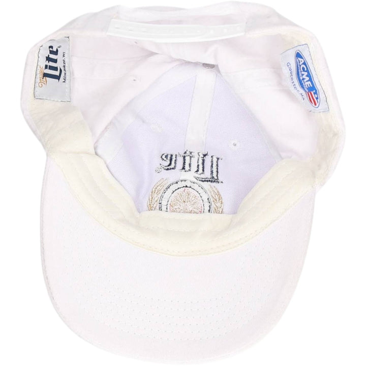 ACME MILLER LITE Advertising Baseball Cap, 6-Panel Cap, One Size Fits All unclear white type Vintage Second Hand