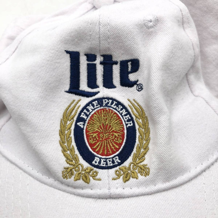 ACME MILLER LITE Advertising Baseball Cap, 6-Panel Cap, One Size Fits All unclear white type Vintage Second Hand
